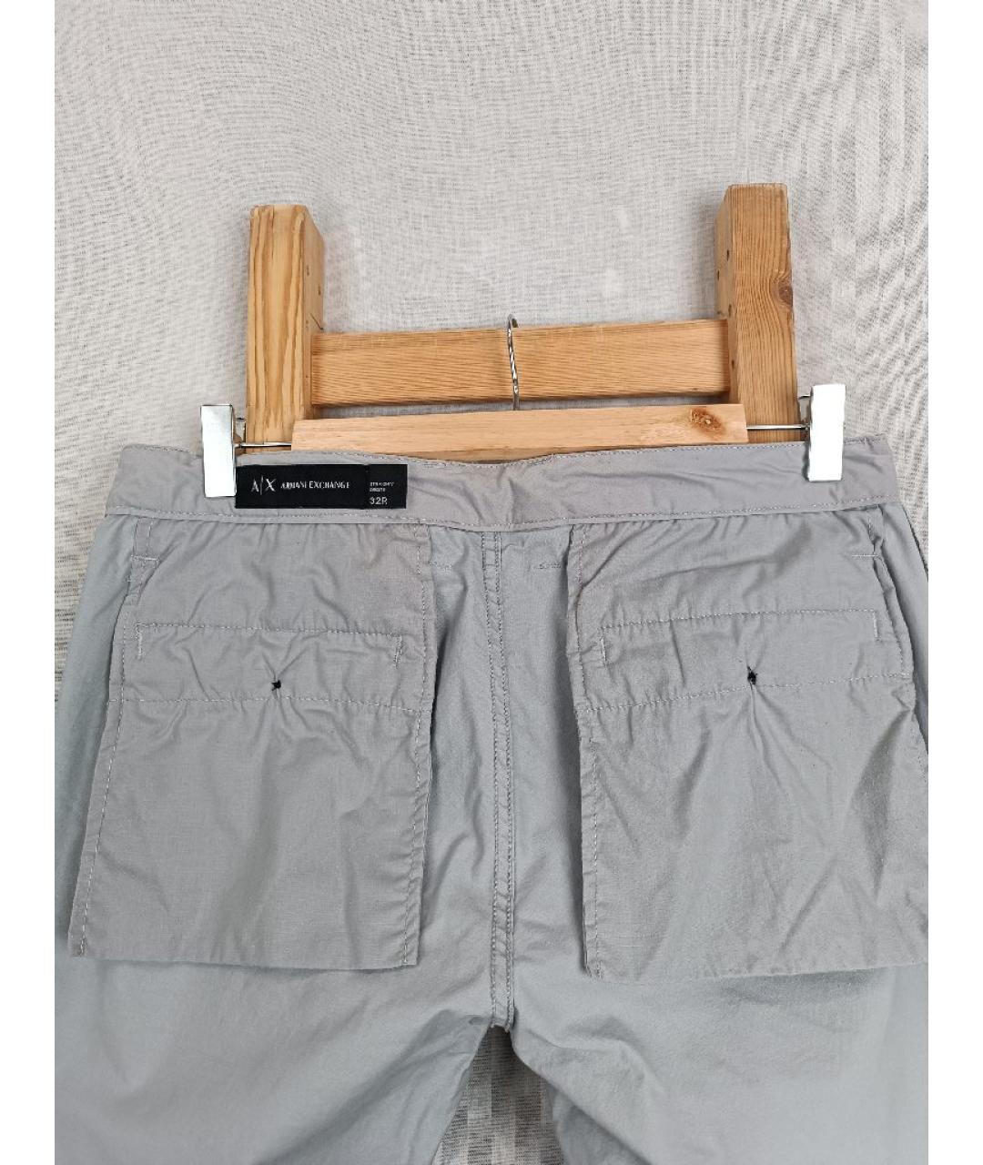 ARMANI EXCHANGE Серые хлопковые повседневные брюки, фото 3