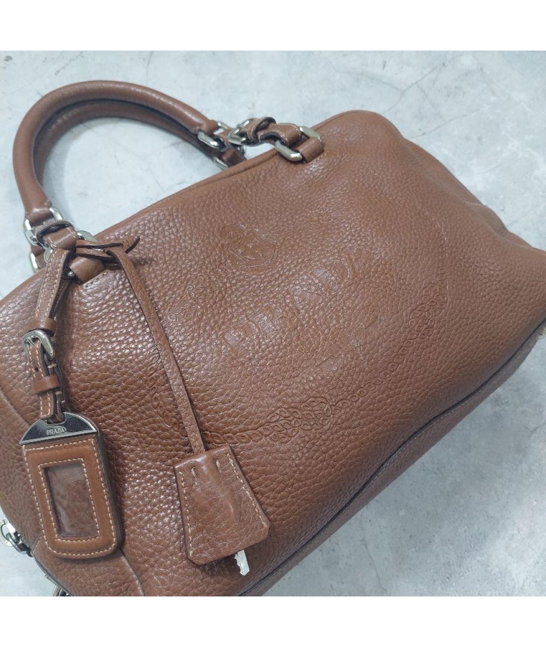PRADA Коричневая кожаная сумка тоут, фото 2