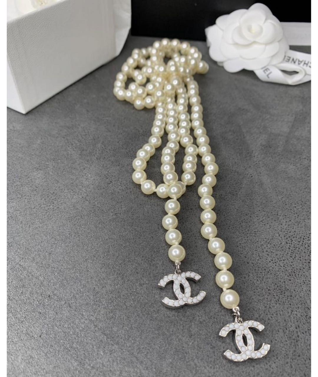 CHANEL Белое колье, фото 3