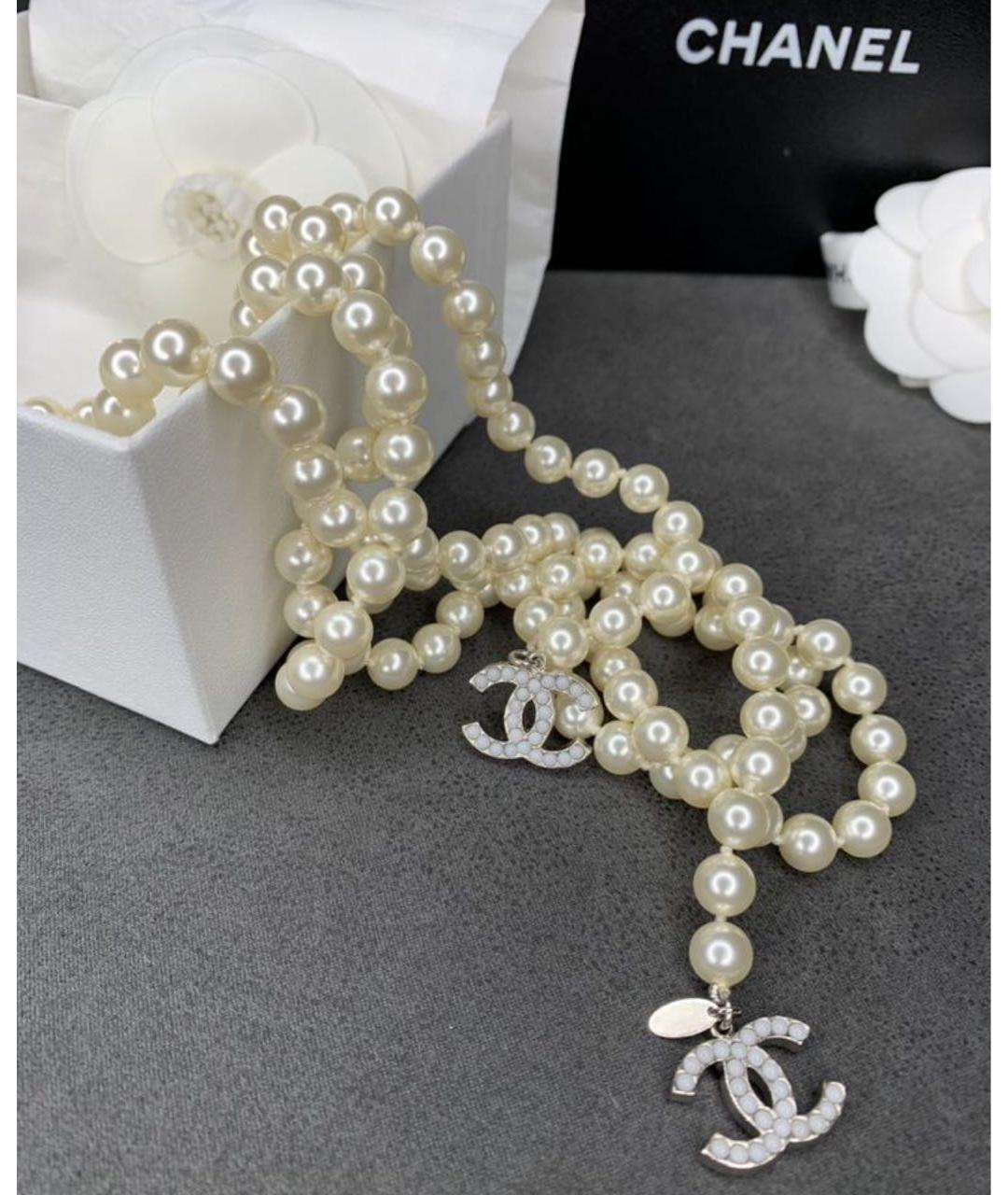 CHANEL Белое колье, фото 2