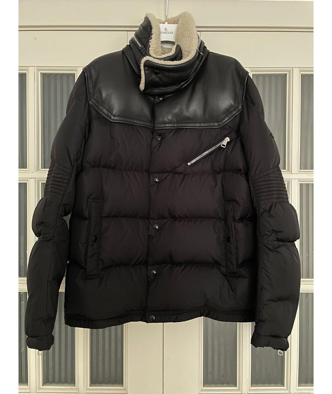 MONCLER Черный полиэстеровый пуховик, фото 9