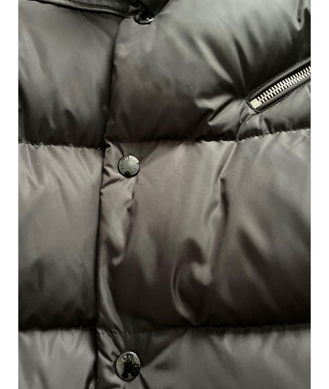 MONCLER Черный полиэстеровый пуховик, фото 4