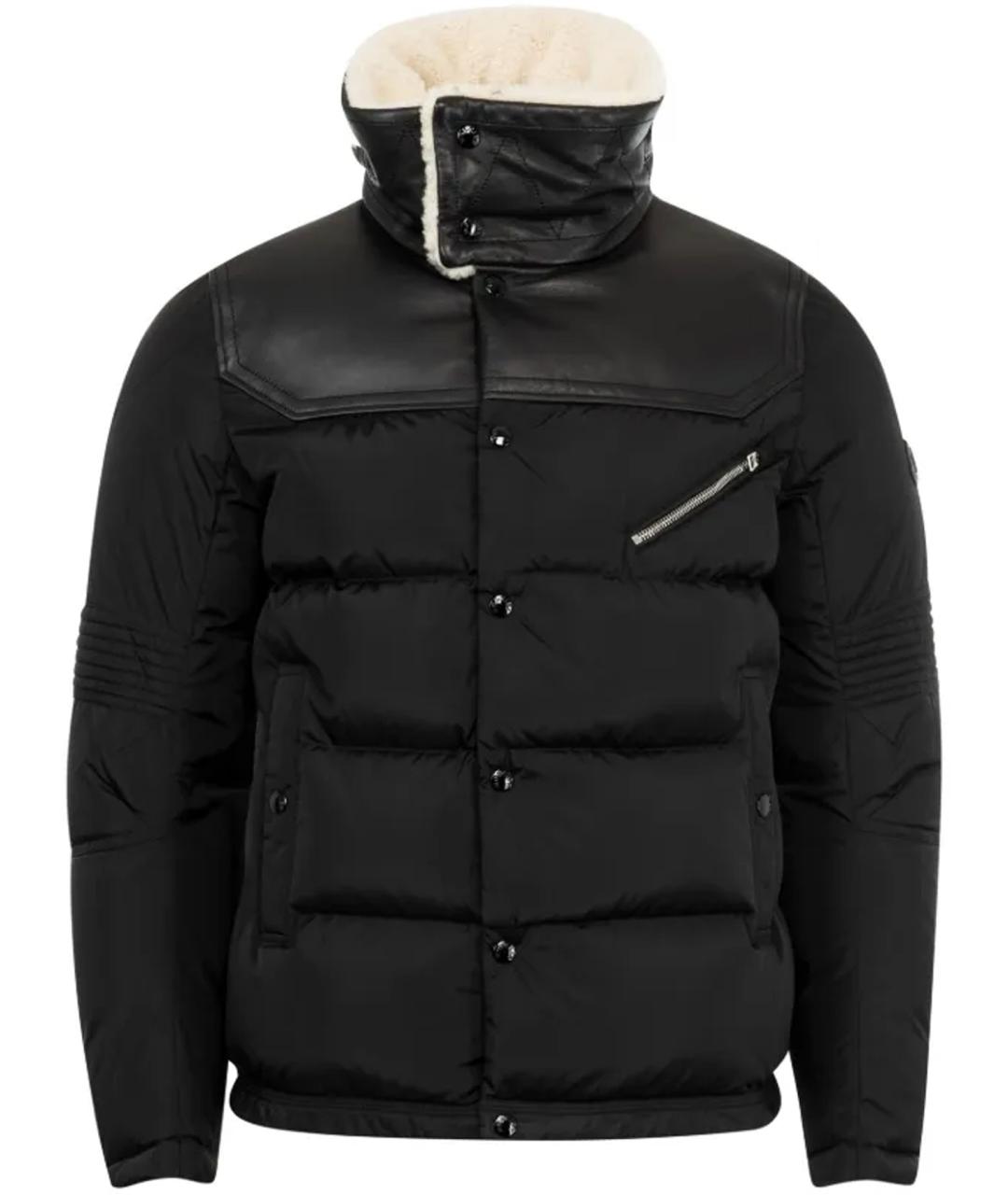 MONCLER Черный полиэстеровый пуховик, фото 1