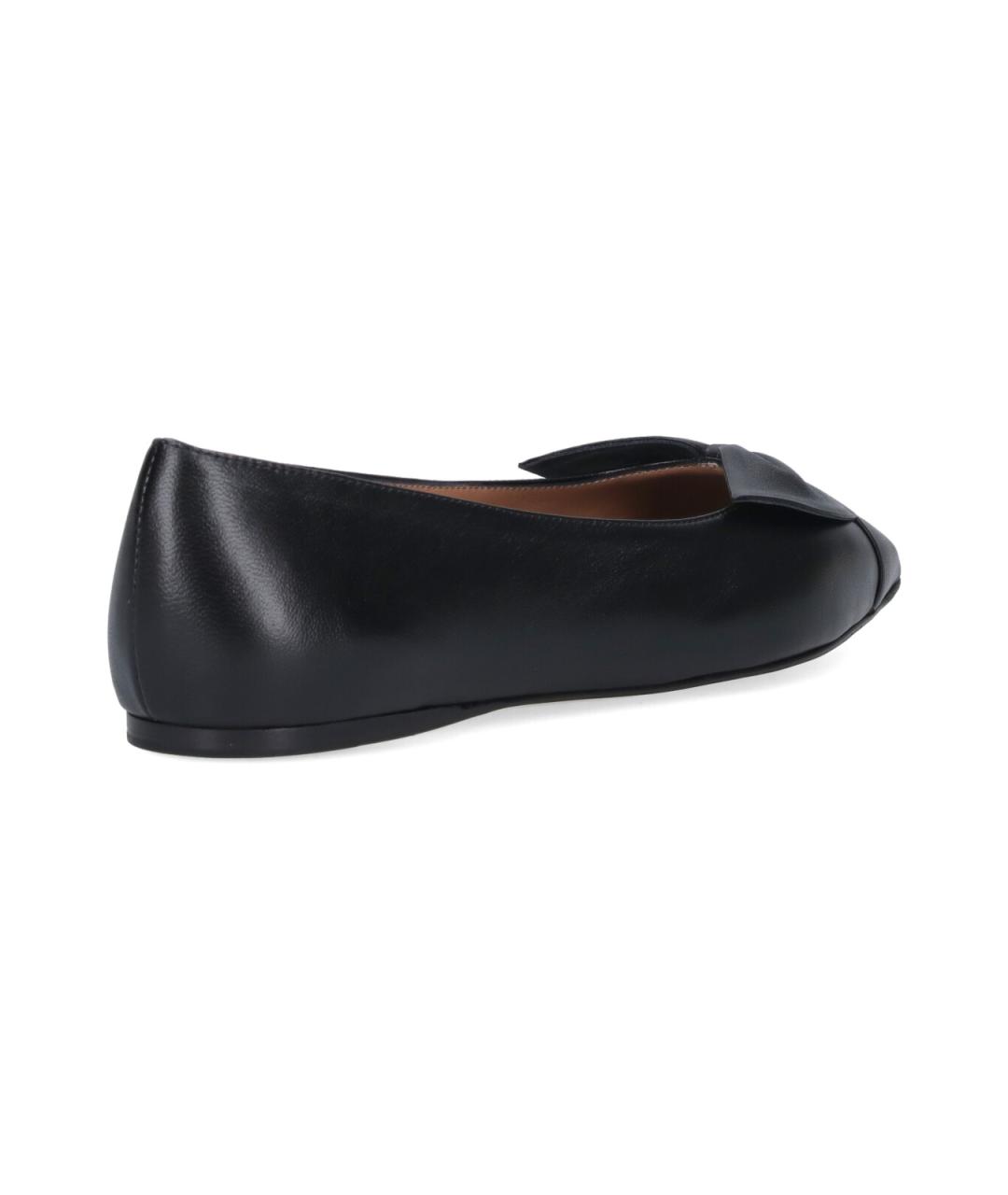 FERRAGAMO Черные кожаные балетки, фото 4