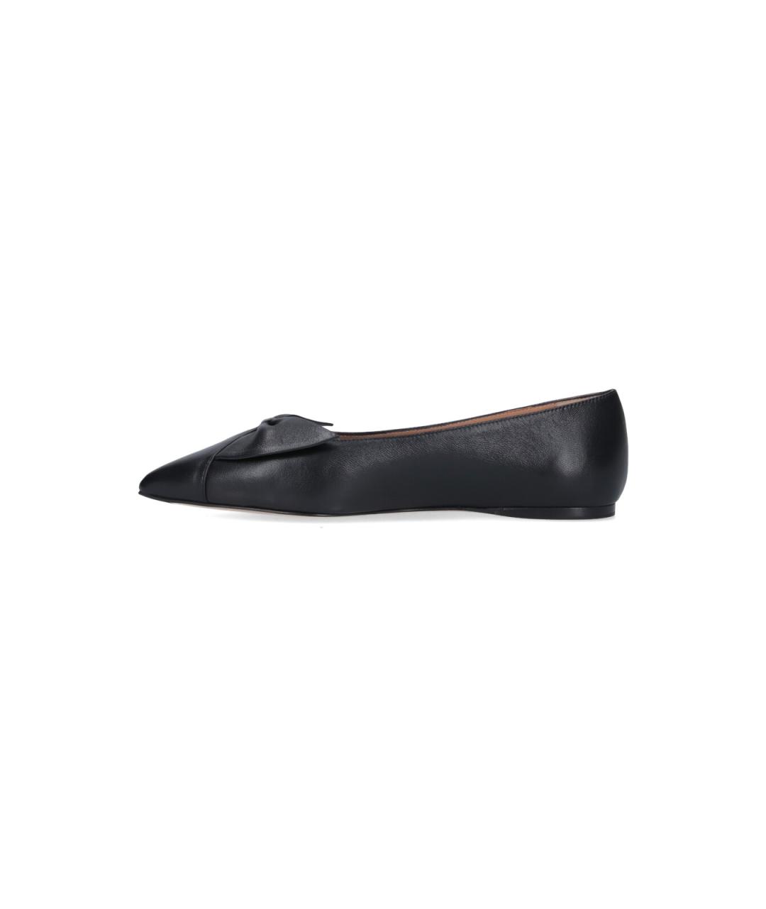 FERRAGAMO Черные кожаные балетки, фото 3