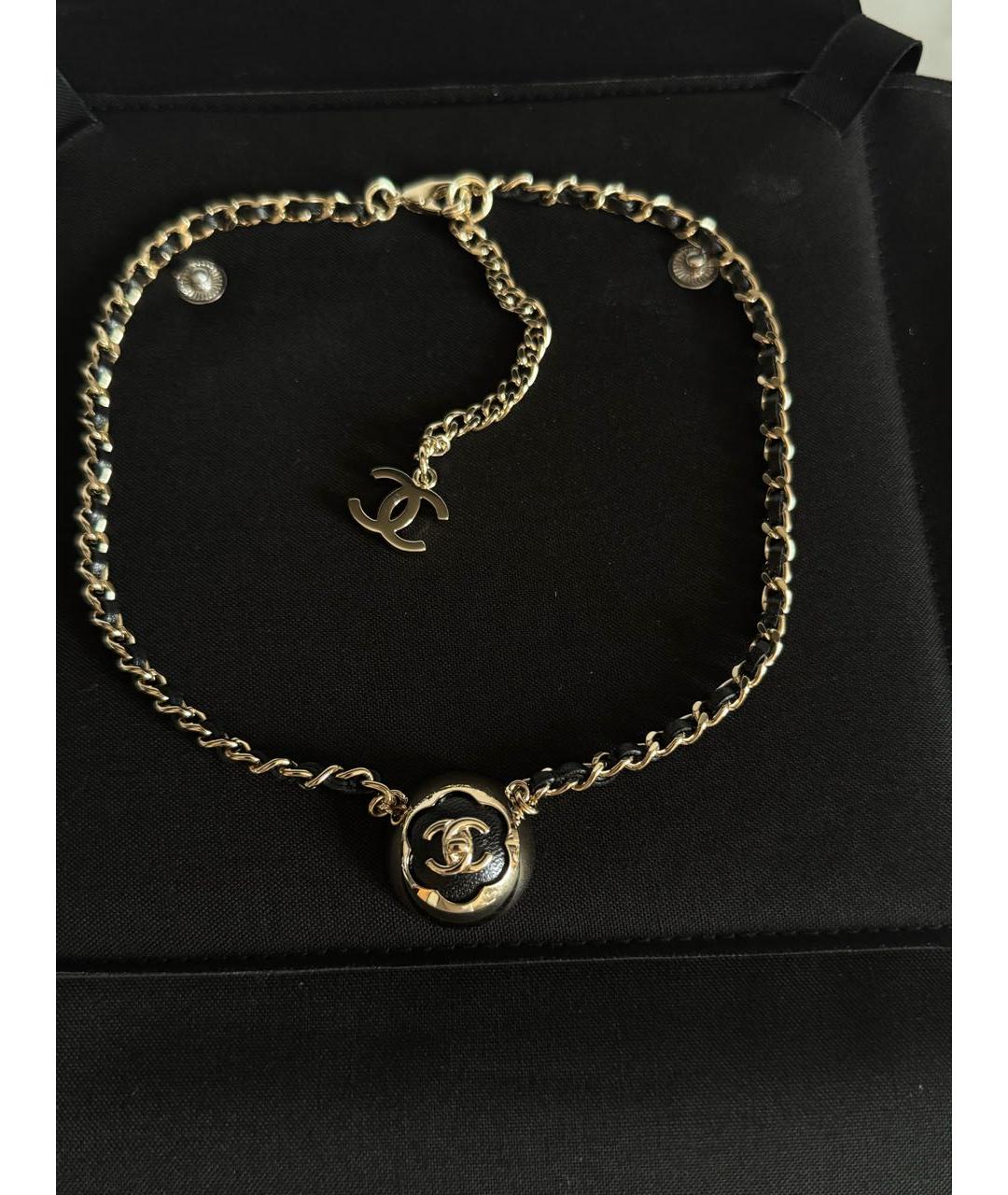 CHANEL Черное кожаное колье, фото 3