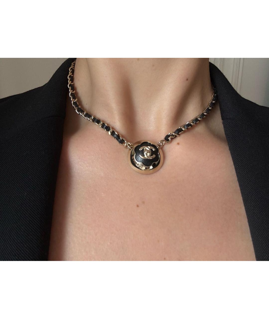CHANEL Черное кожаное колье, фото 2