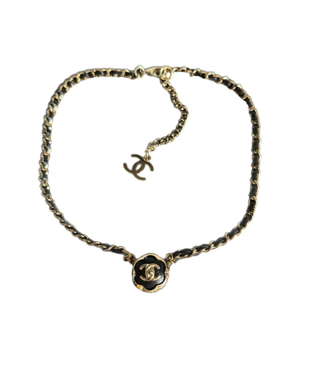 CHANEL Черное кожаное колье, фото 4