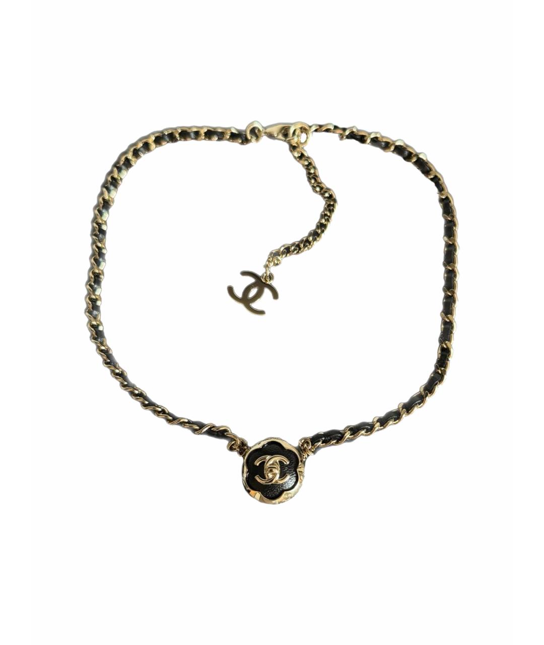 CHANEL Черное кожаное колье, фото 1
