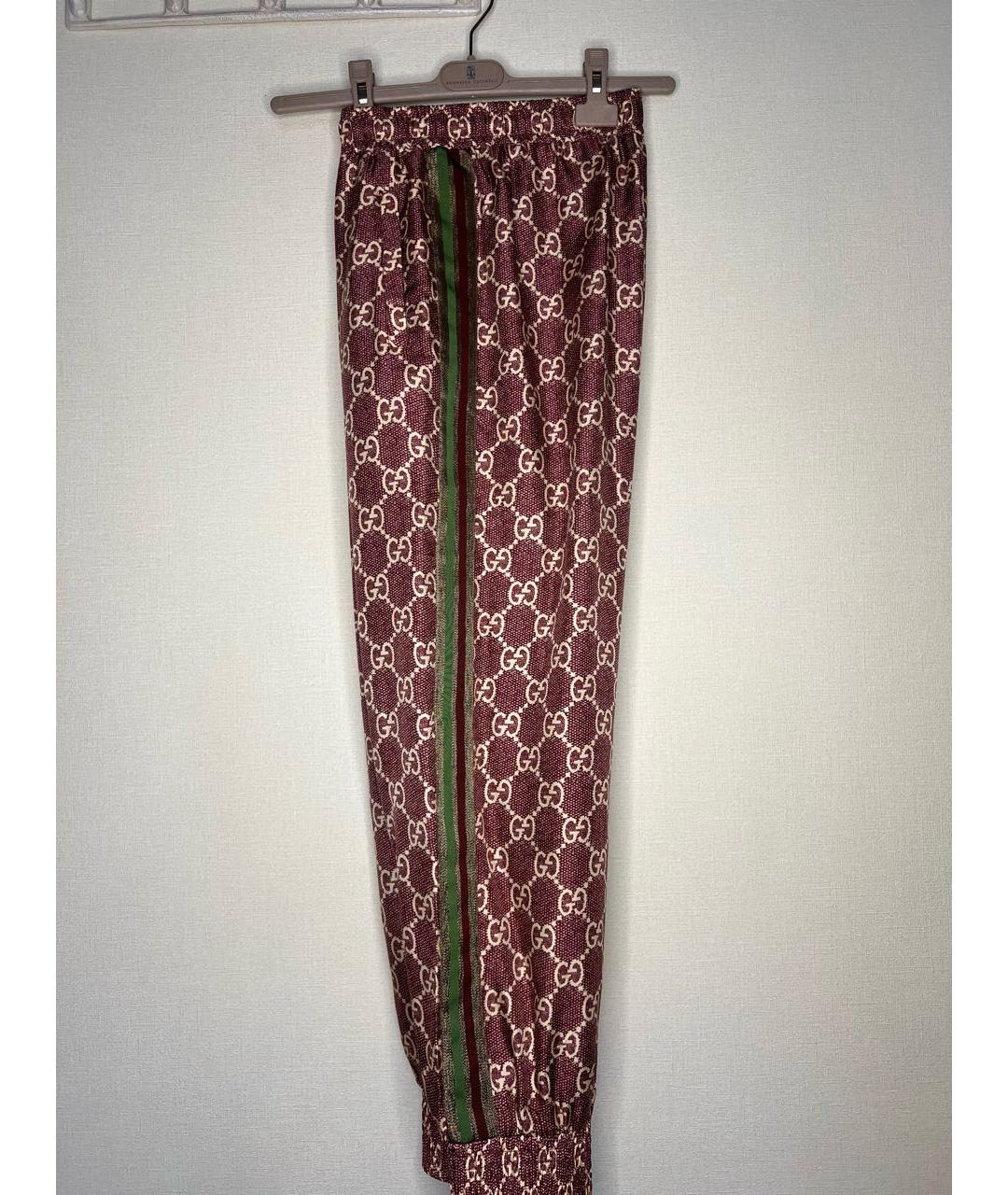 GUCCI Бордовый шелковый костюм с брюками, фото 4