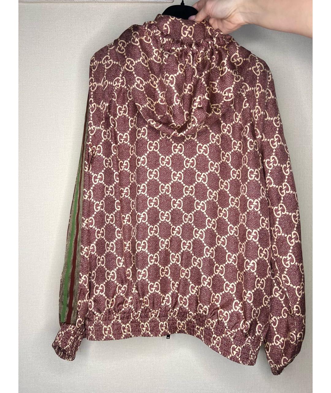 GUCCI Бордовый шелковый костюм с брюками, фото 2
