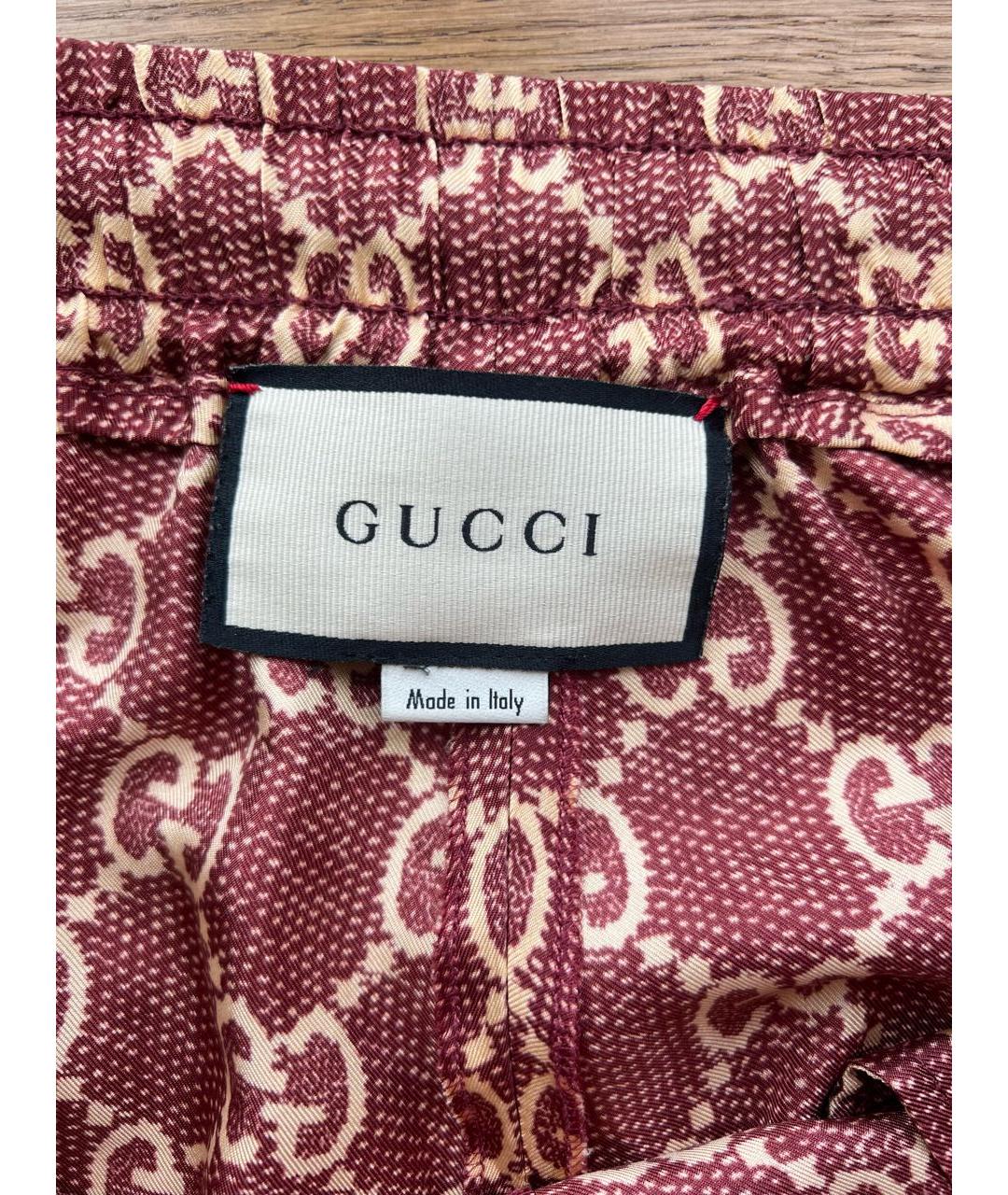 GUCCI Бордовый шелковый костюм с брюками, фото 5