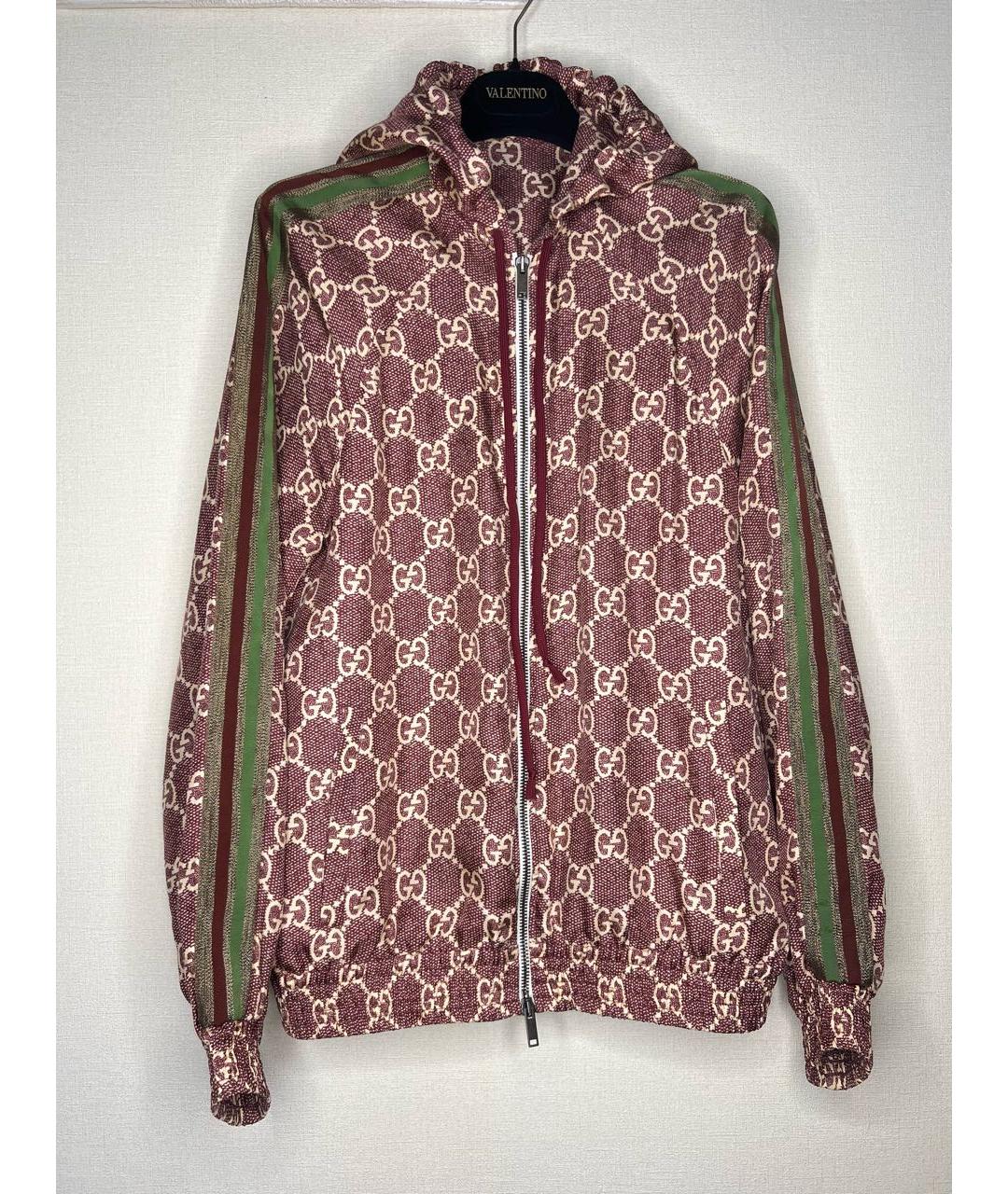 GUCCI Бордовый шелковый костюм с брюками, фото 9