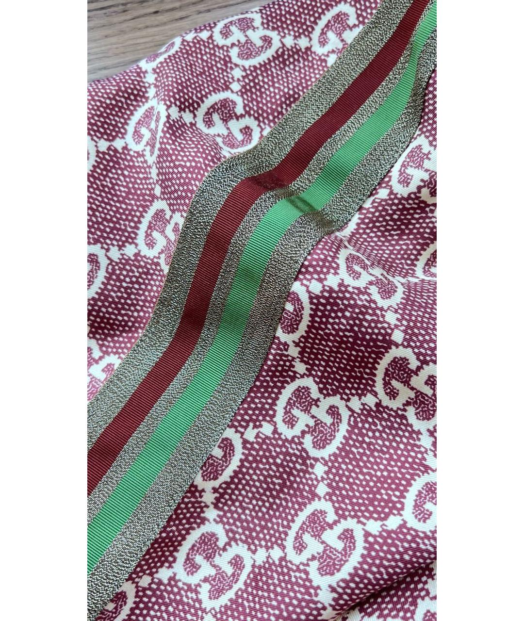 GUCCI Бордовый шелковый костюм с брюками, фото 8