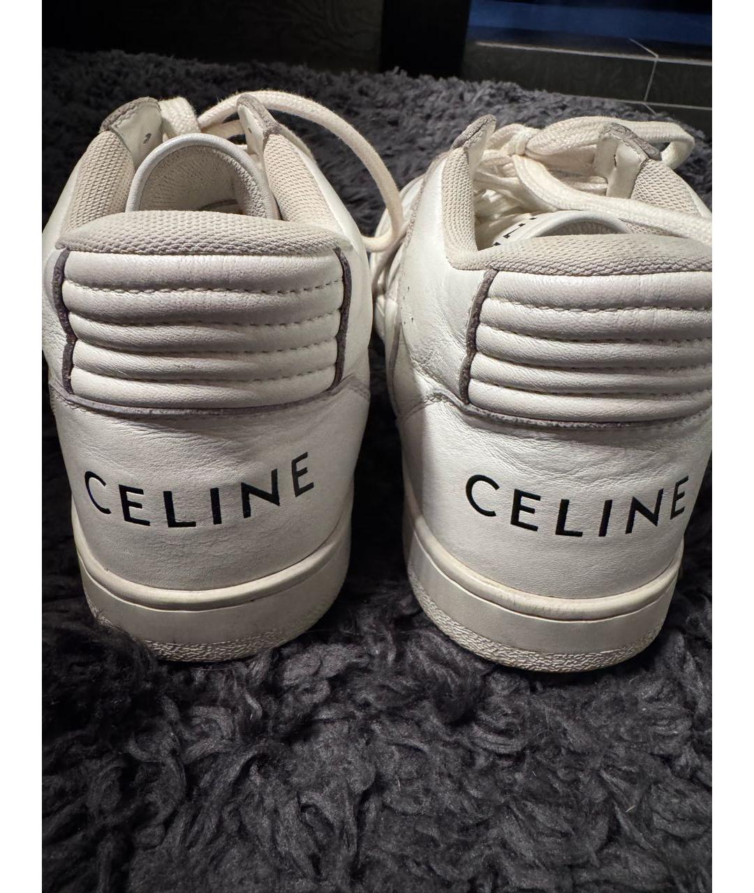CELINE Белые кожаные кроссовки, фото 3