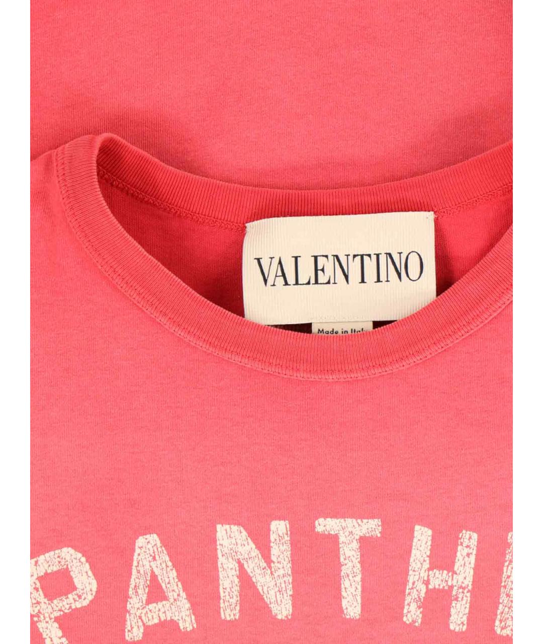 VALENTINO Розовая хлопковая футболка, фото 3