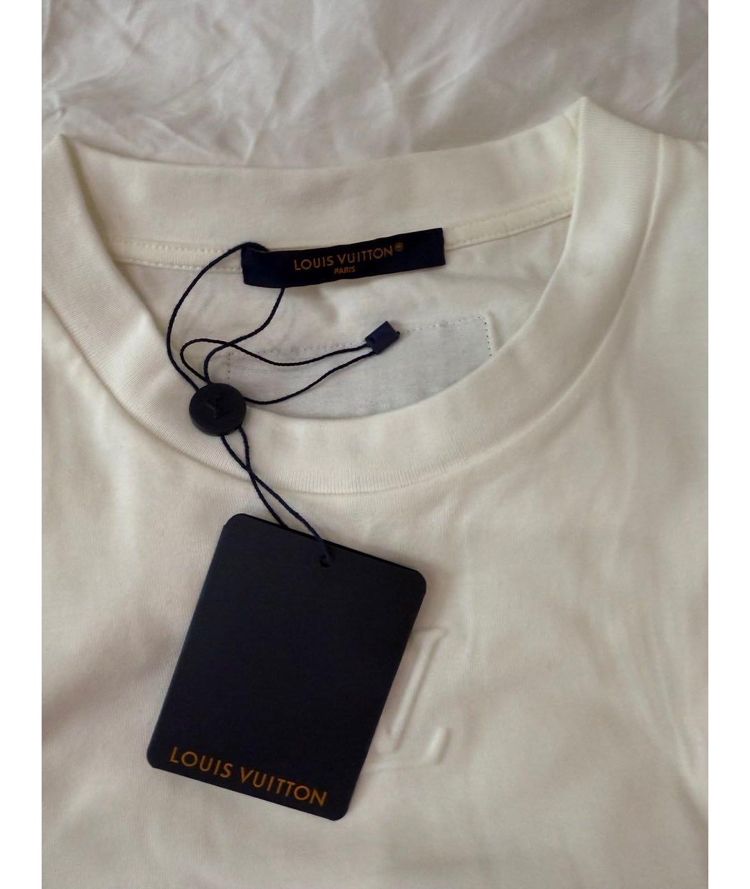 LOUIS VUITTON Белая хлопковая футболка, фото 4