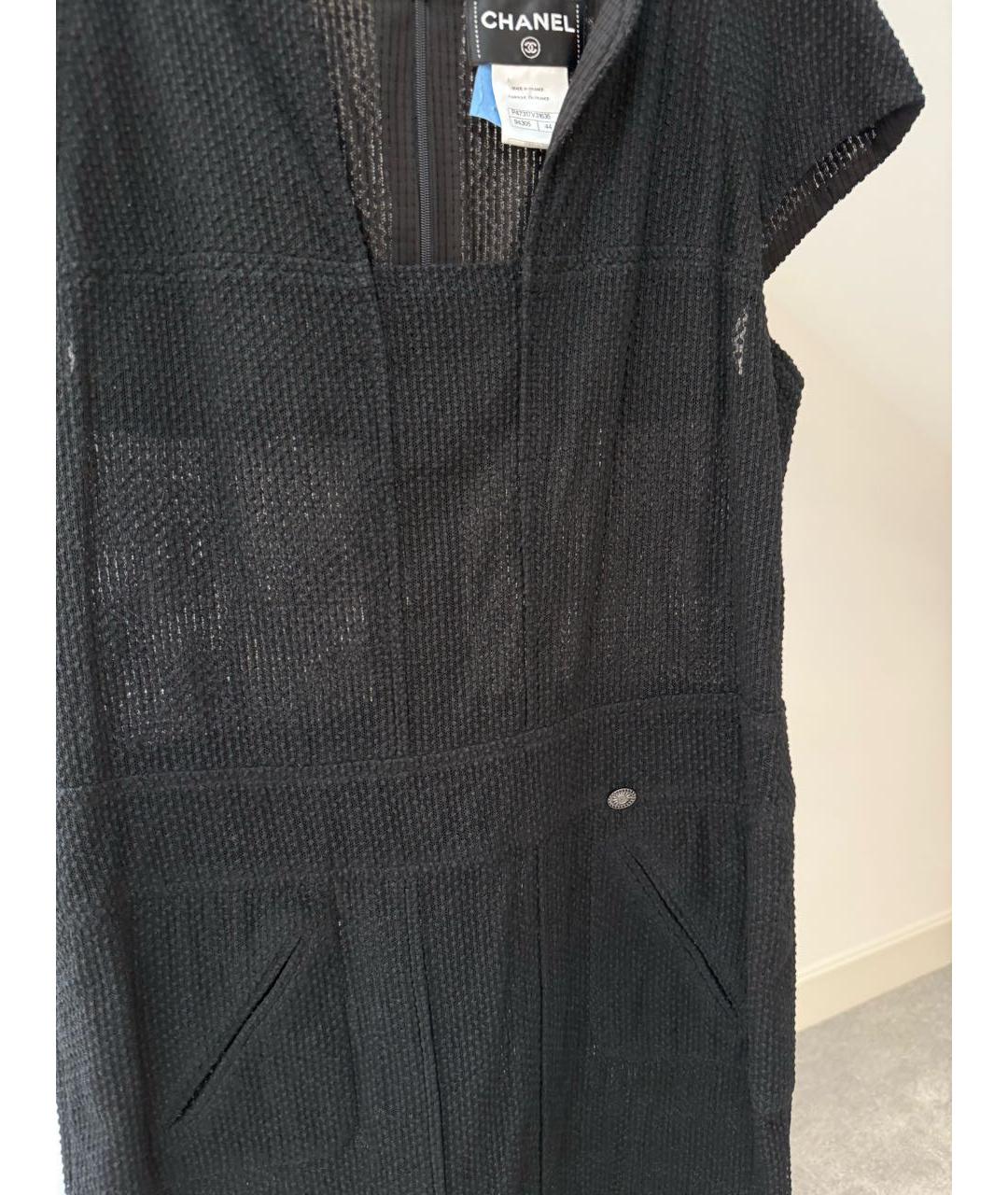 CHANEL Черное хлопковое повседневное платье, фото 3