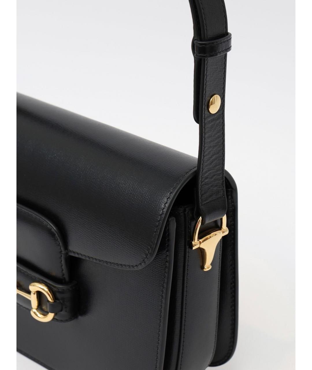 GUCCI Черная кожаная сумка через плечо, фото 5