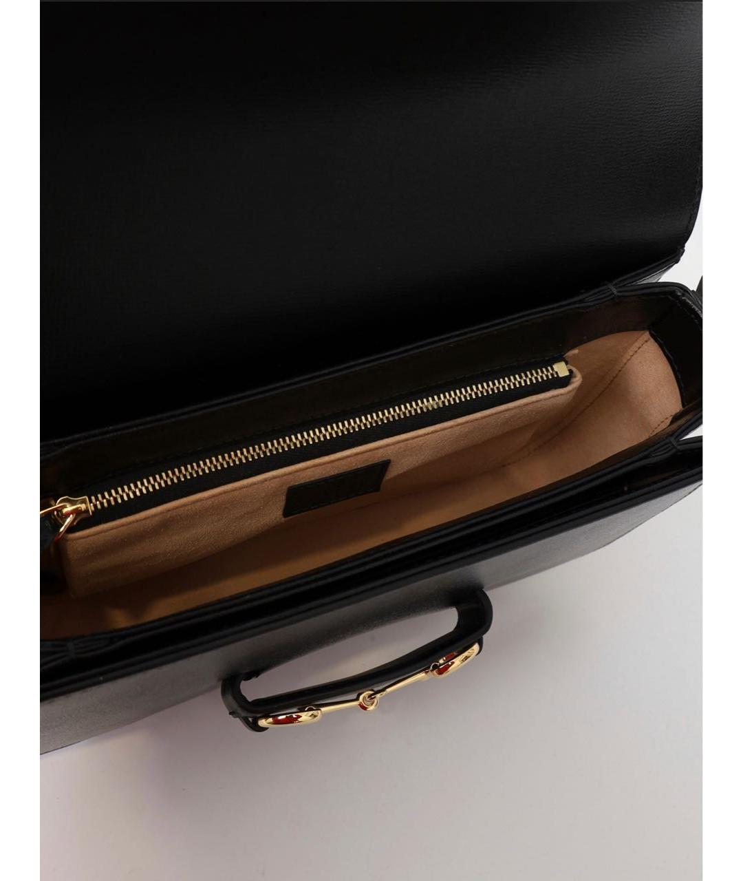 GUCCI Черная кожаная сумка через плечо, фото 4
