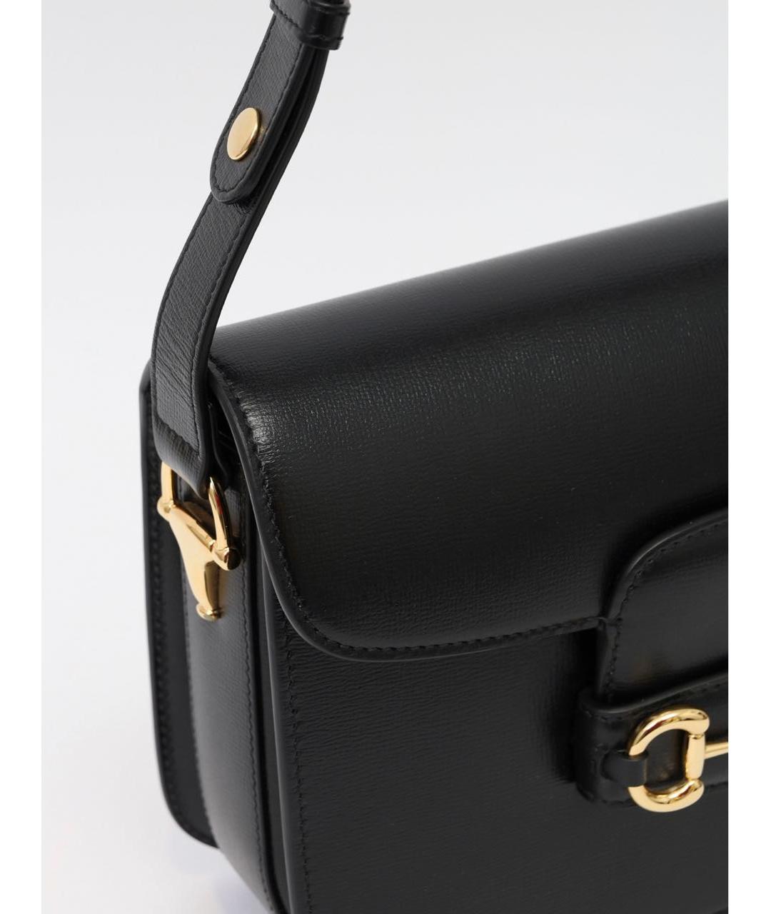 GUCCI Черная кожаная сумка через плечо, фото 6