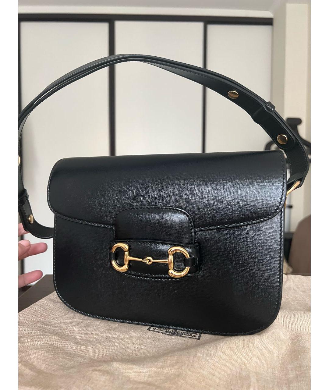 GUCCI Черная кожаная сумка через плечо, фото 2