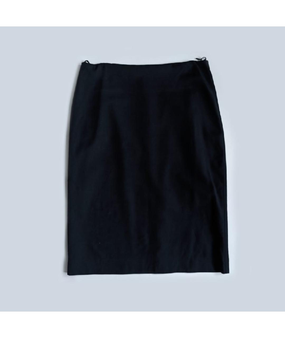 SPORTMAX Черная шерстяная юбка миди, фото 5