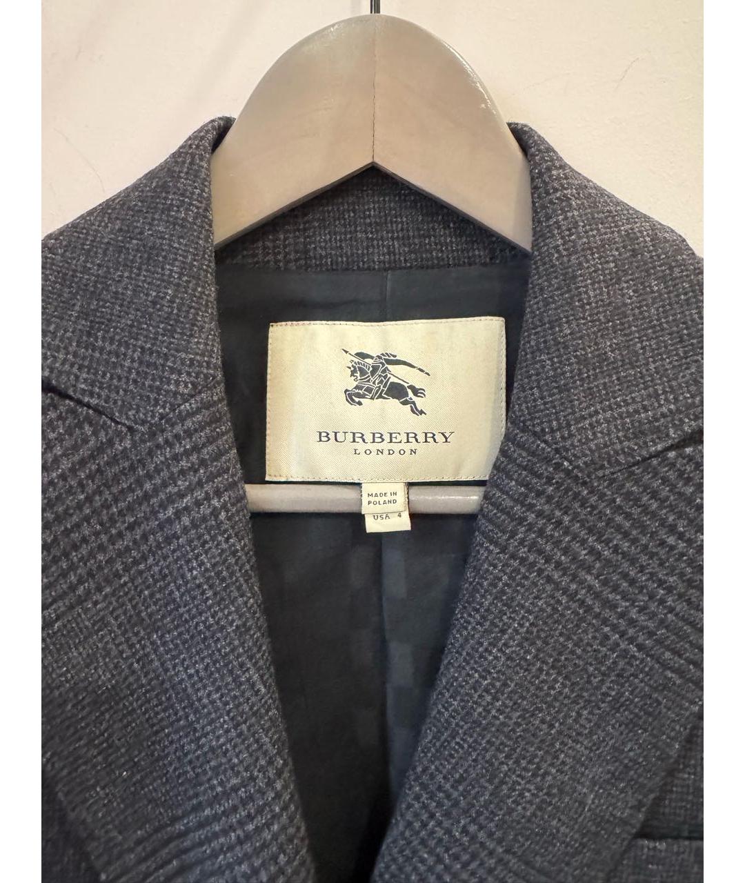 BURBERRY Антрацитовый шерстяной жакет/пиджак, фото 3