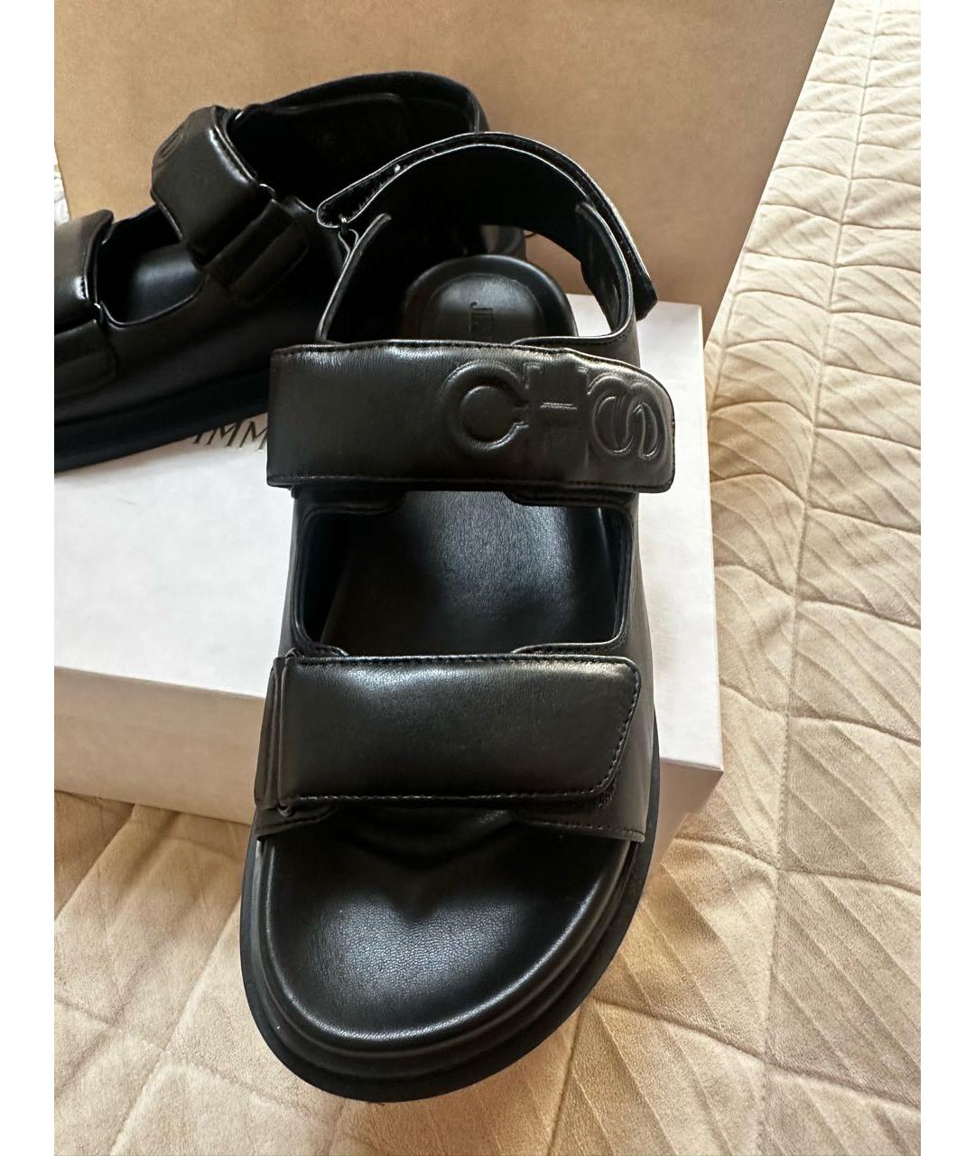 JIMMY CHOO Черные кожаные сандалии, фото 4