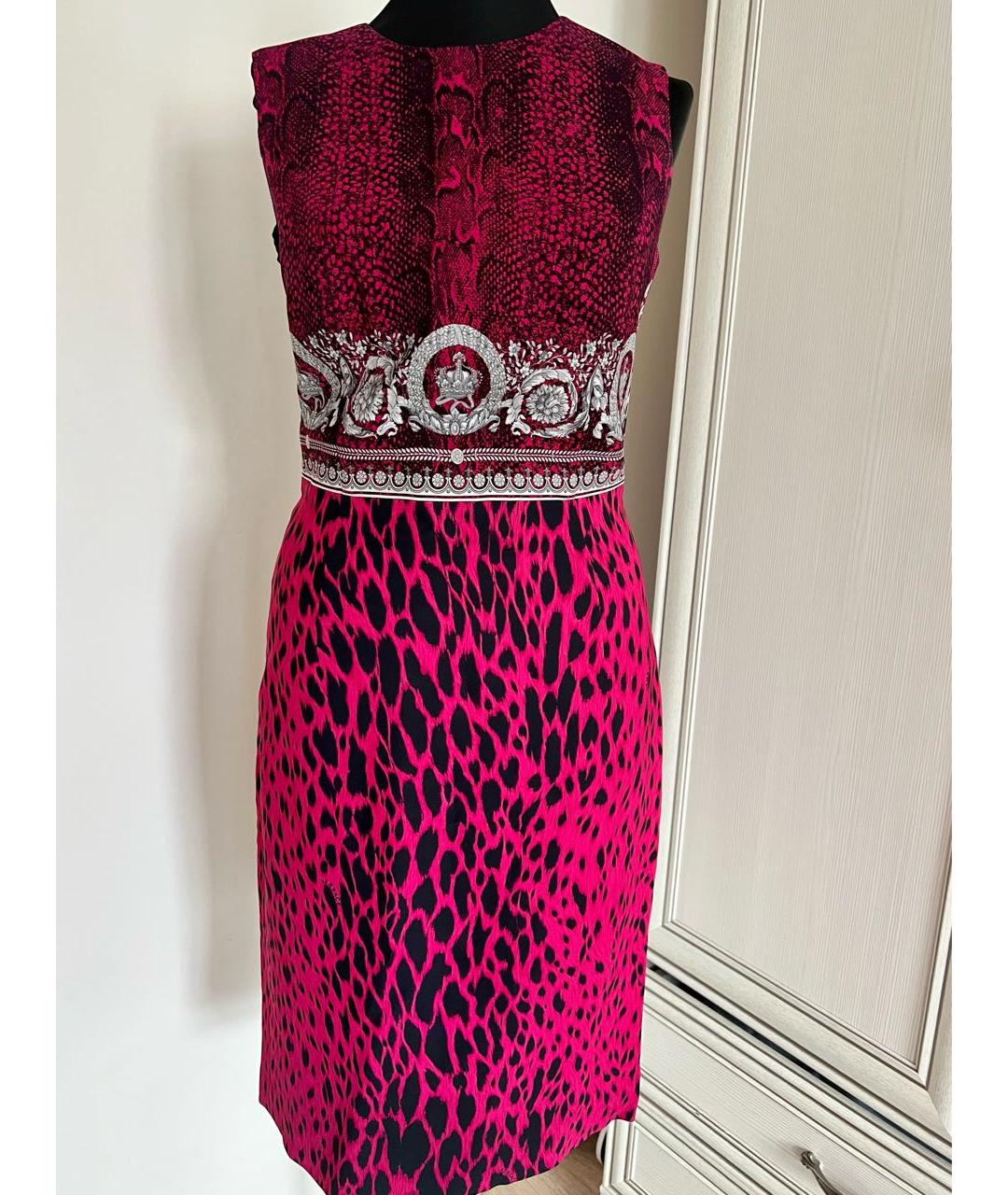 VERSACE Розовое вискозное платье, фото 8