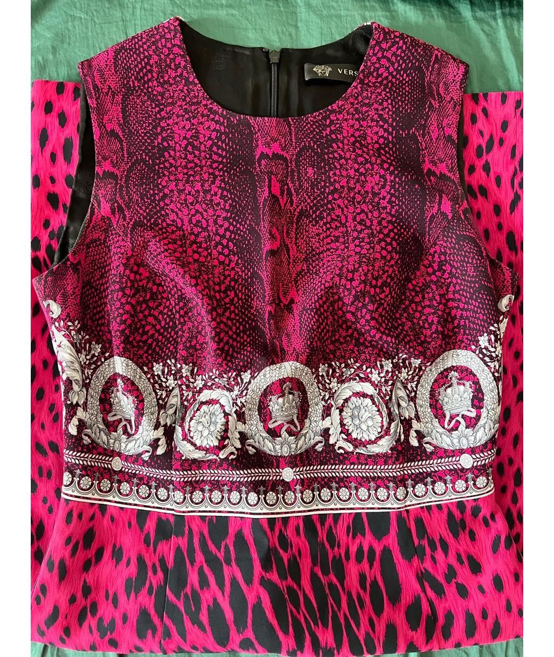 VERSACE Розовое вискозное платье, фото 7