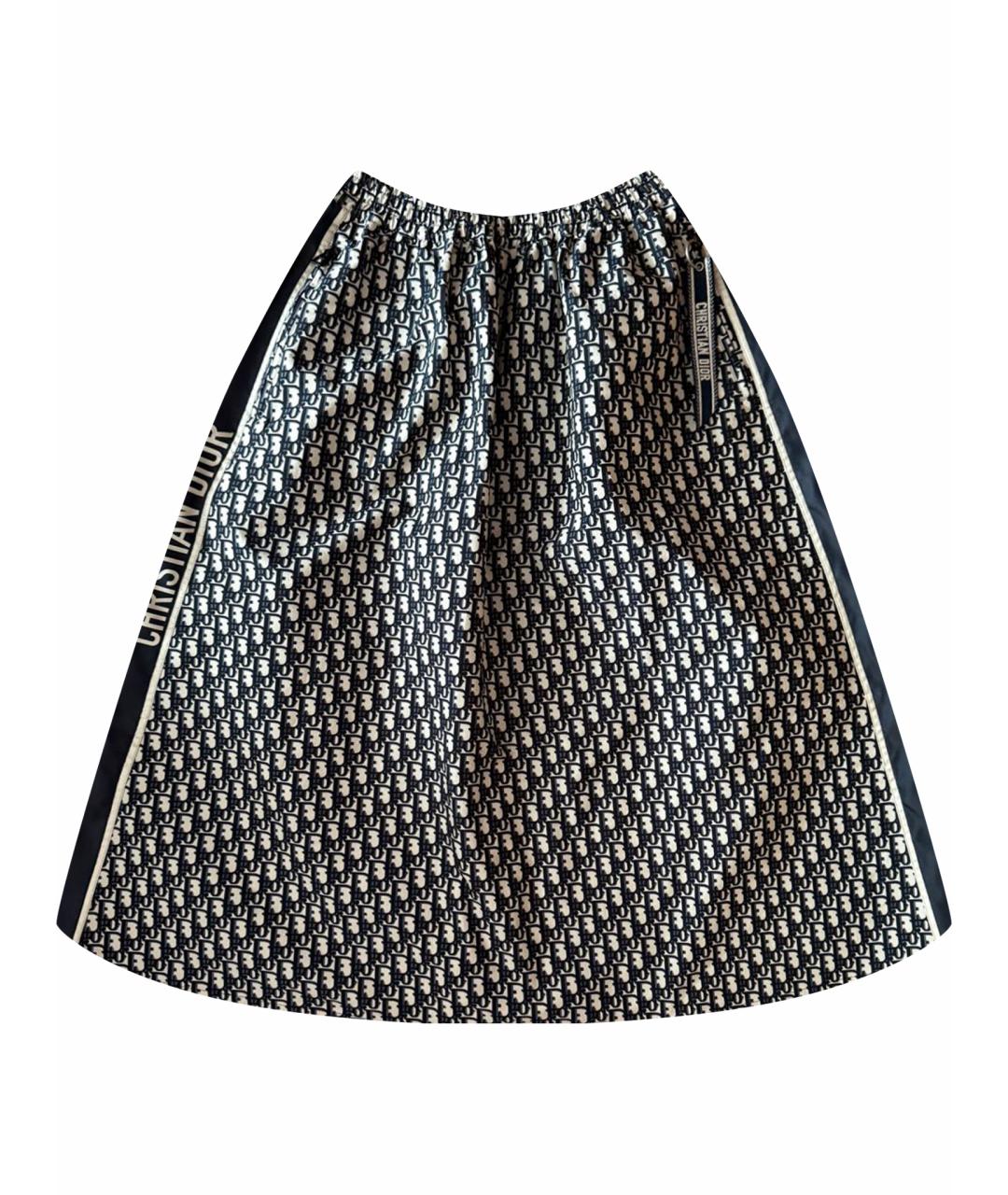 CHRISTIAN DIOR Темно-синяя полиэстеровая юбка миди, фото 1