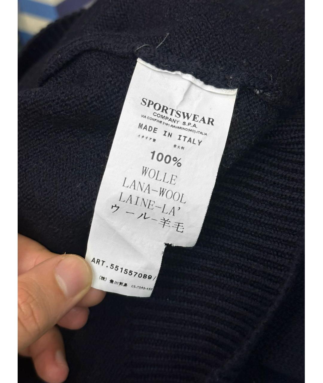 STONE ISLAND Темно-синий шерстяной джемпер / свитер, фото 8