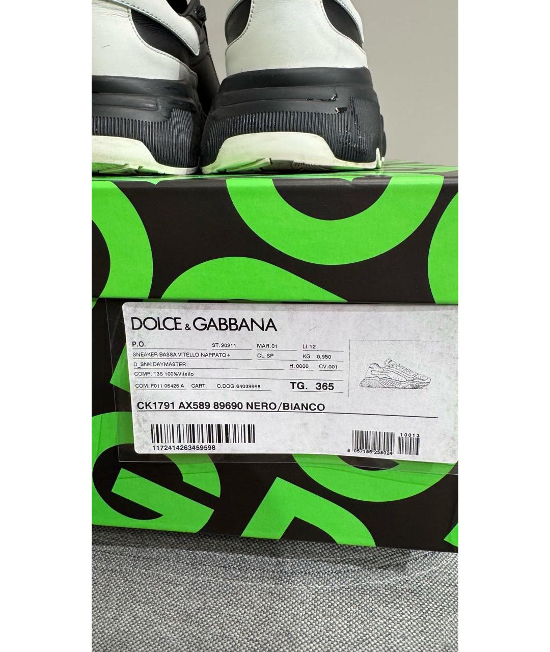 DOLCE&GABBANA Черные кожаные кроссовки, фото 6