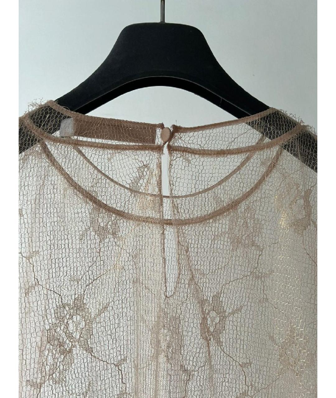 CHRISTIAN DIOR Горчичная полиамидовая футболка, фото 3