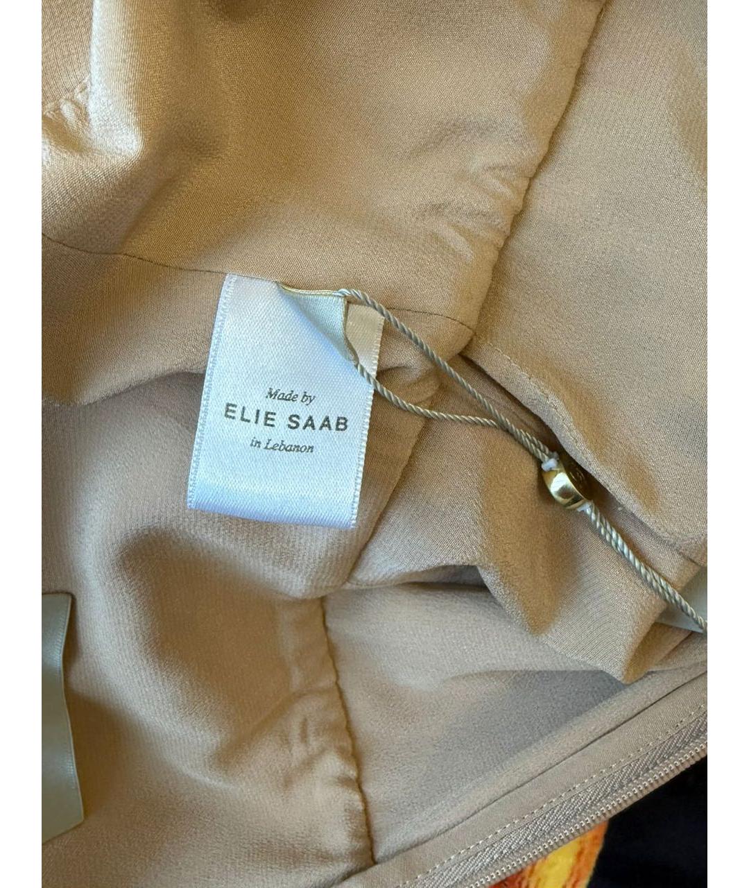 ELIE SAAB Золотое шелковое вечернее платье, фото 3