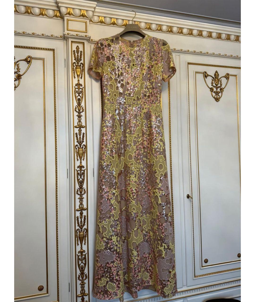 ELIE SAAB Золотое шелковое вечернее платье, фото 9