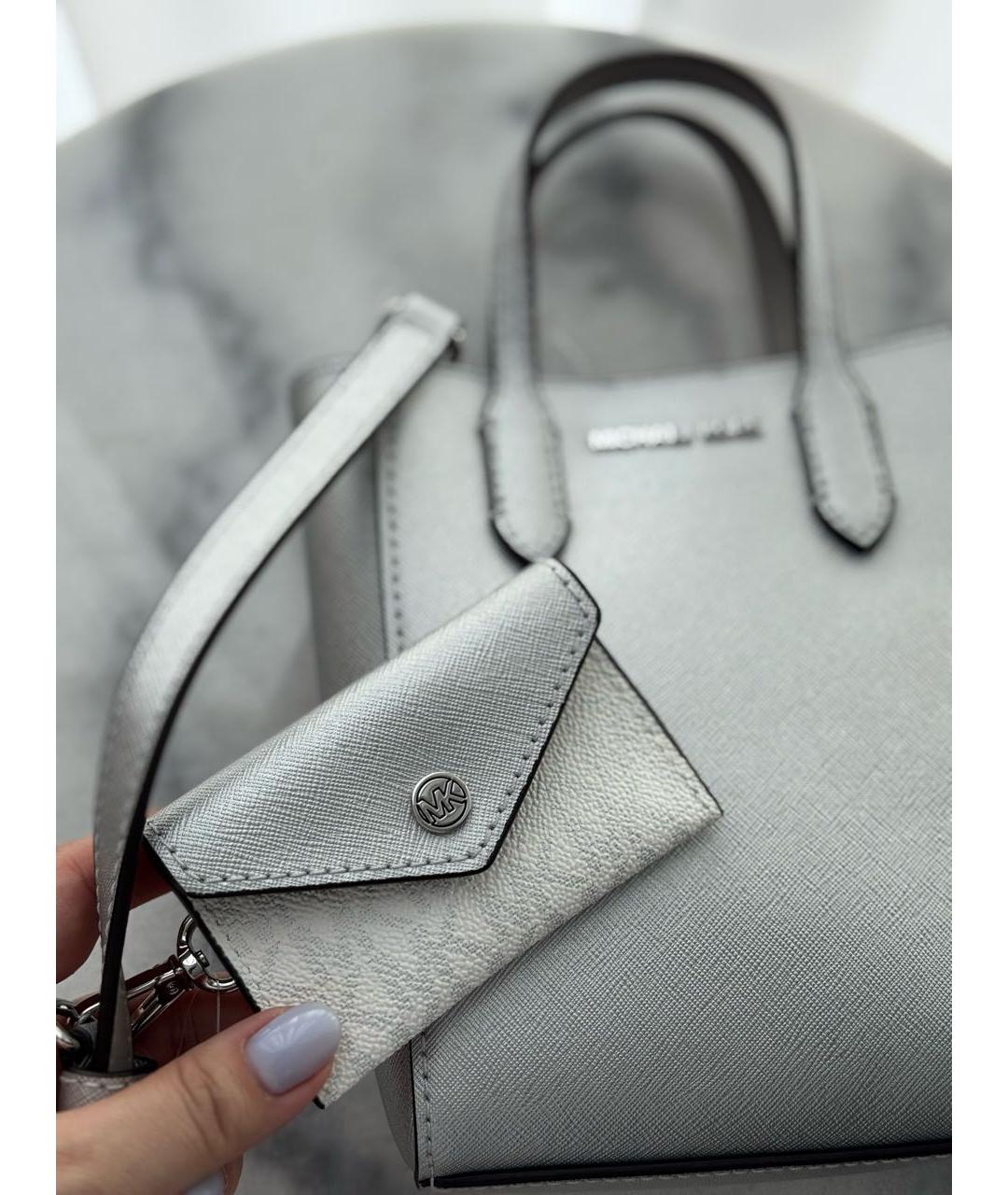 MICHAEL KORS Серебряная сумка тоут из искусственной кожи, фото 2