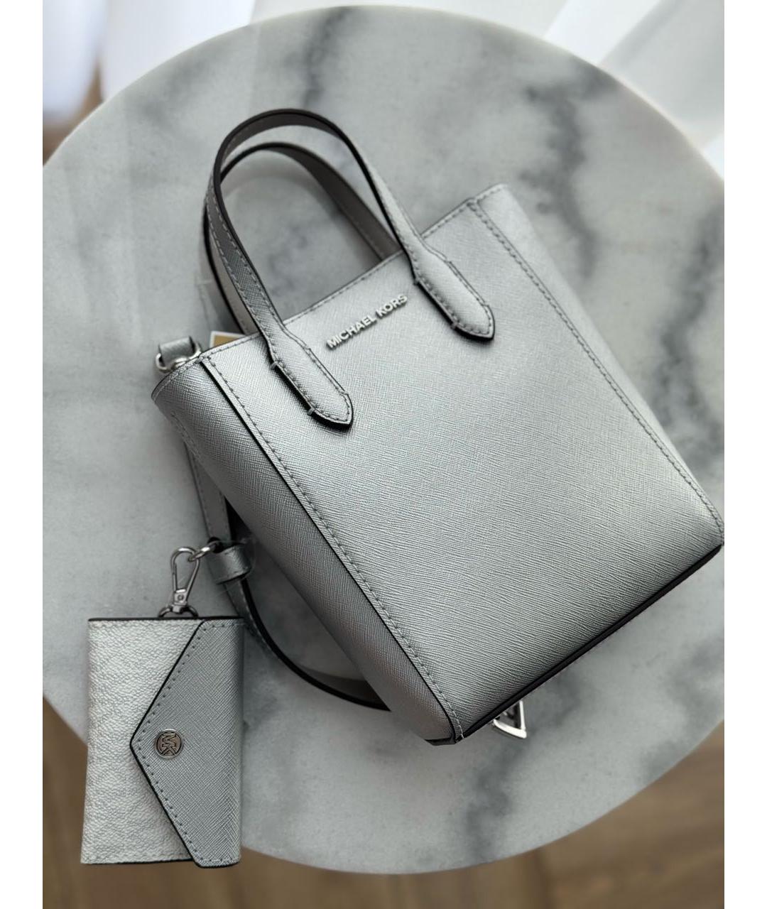 MICHAEL KORS Серебряная сумка тоут из искусственной кожи, фото 5