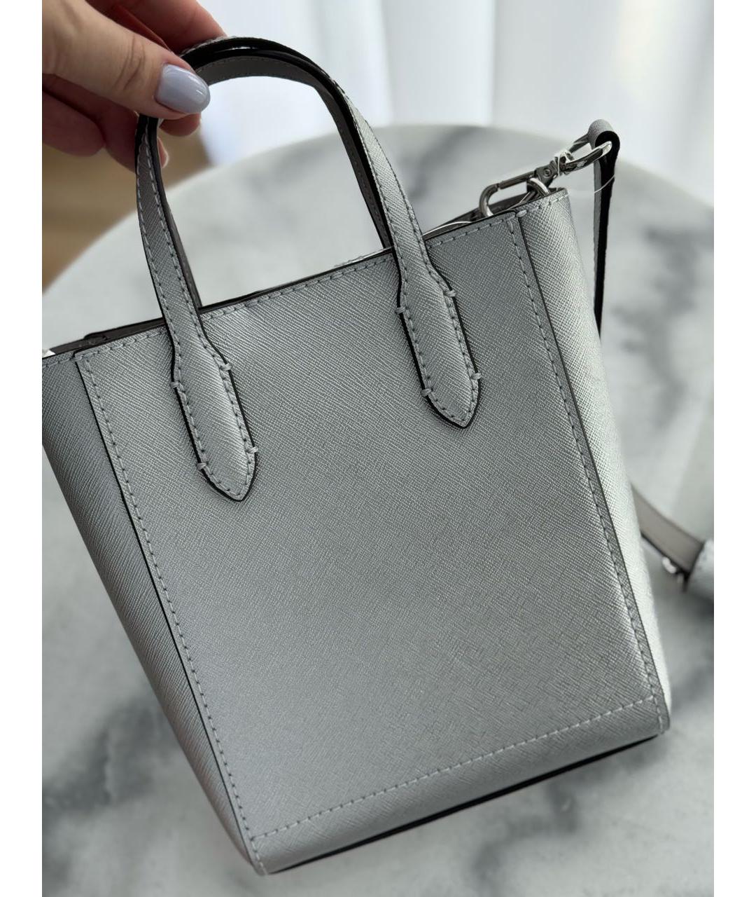 MICHAEL KORS Серебряная сумка тоут из искусственной кожи, фото 3