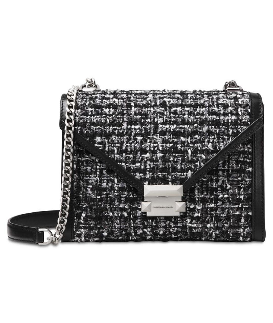 MICHAEL KORS Черная твидовая сумка через плечо, фото 1