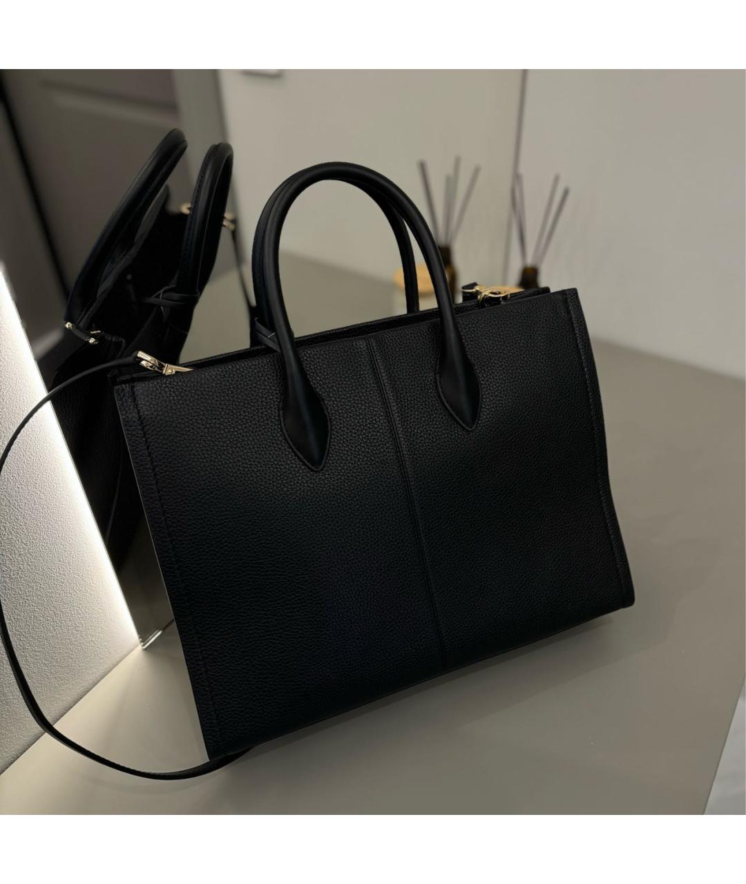 MICHAEL KORS Черная кожаная сумка тоут, фото 3