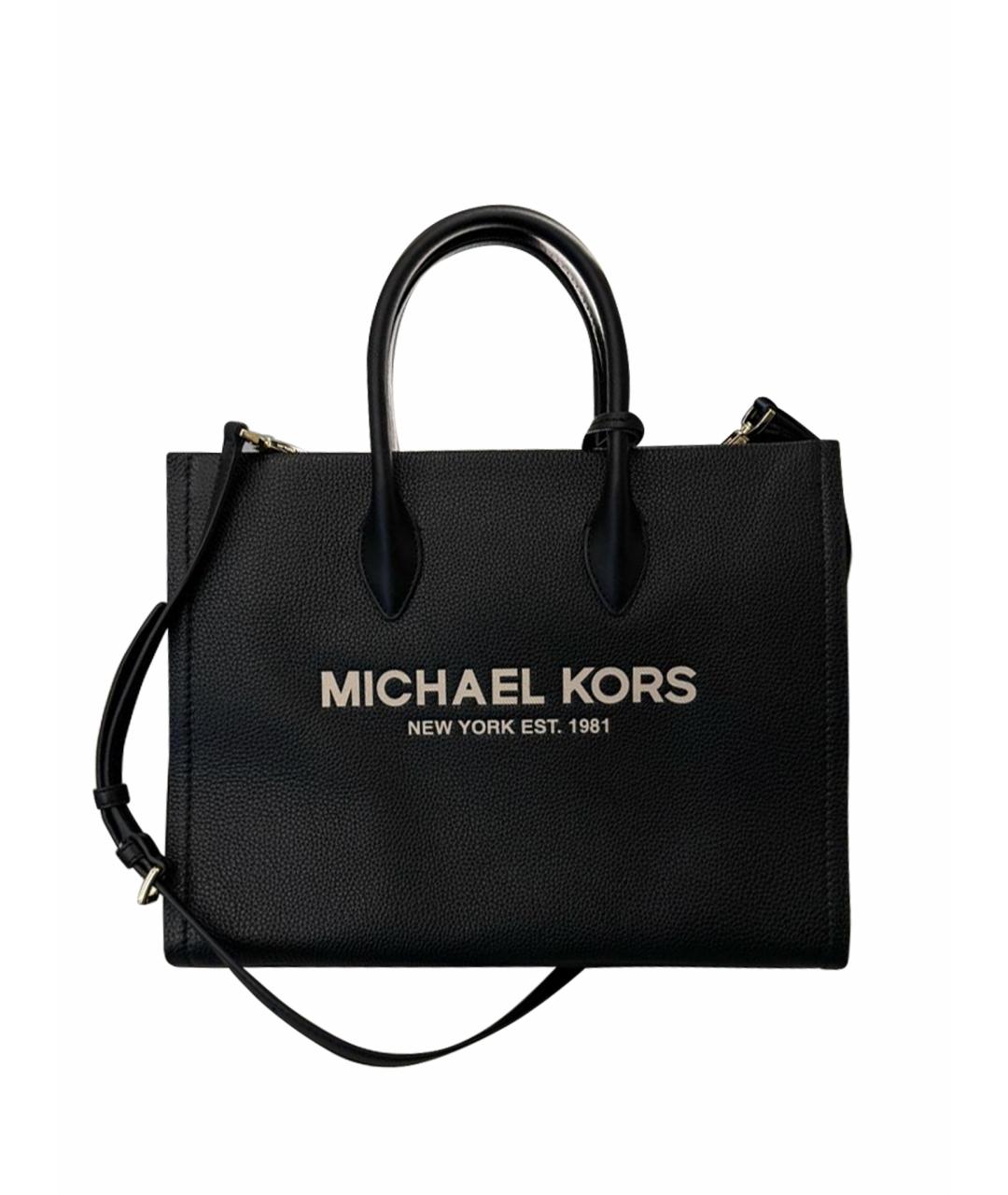 MICHAEL KORS Черная кожаная сумка тоут, фото 1