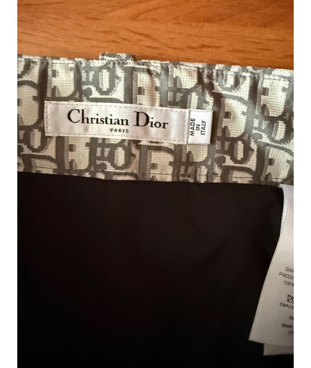 CHRISTIAN DIOR Серые полиэстеровые прямые брюки, фото 4