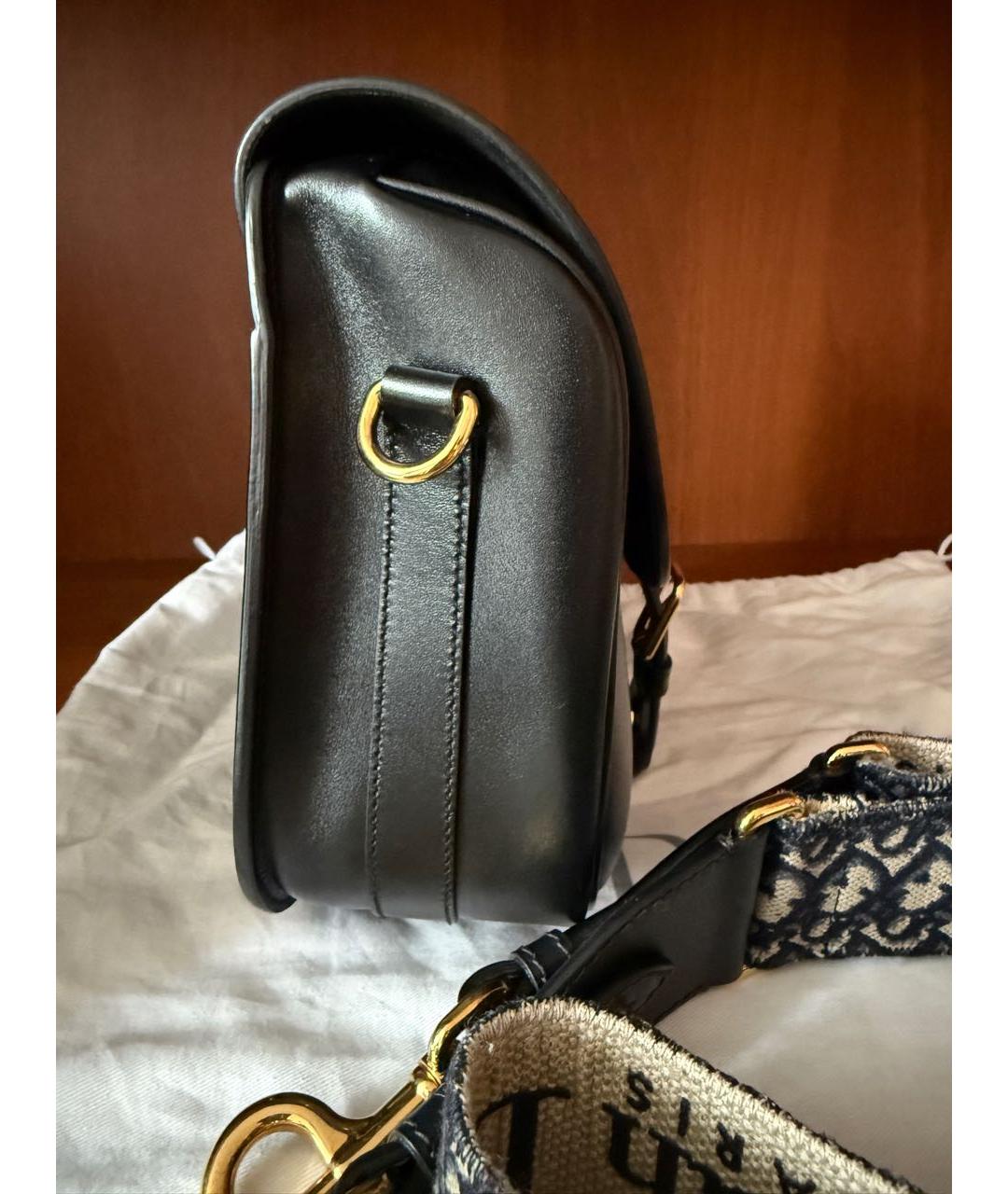 CHRISTIAN DIOR Черная кожаная сумка через плечо, фото 4