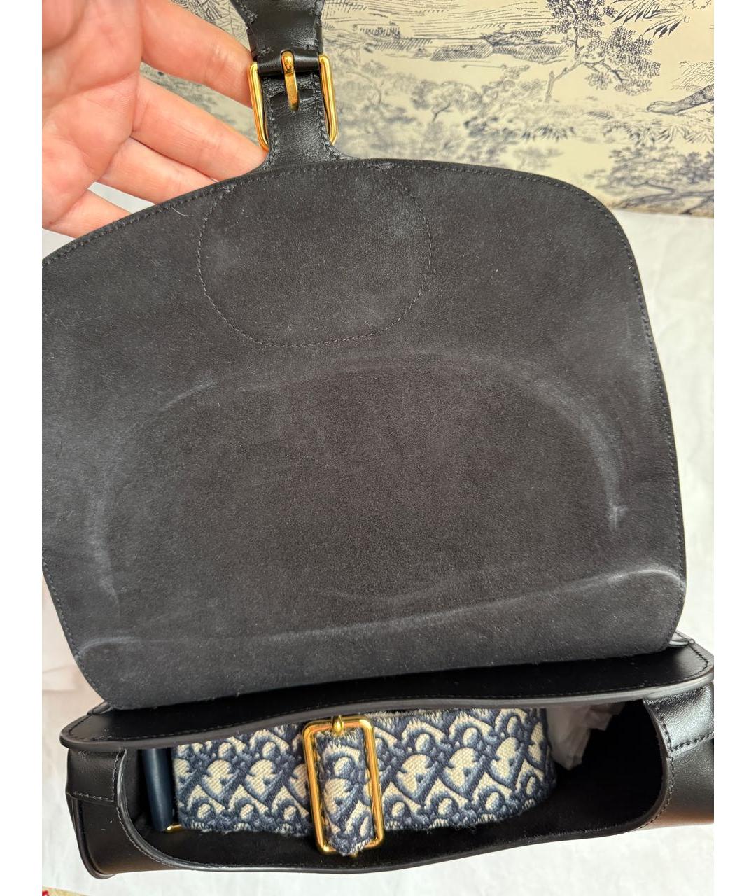 CHRISTIAN DIOR Черная кожаная сумка через плечо, фото 8