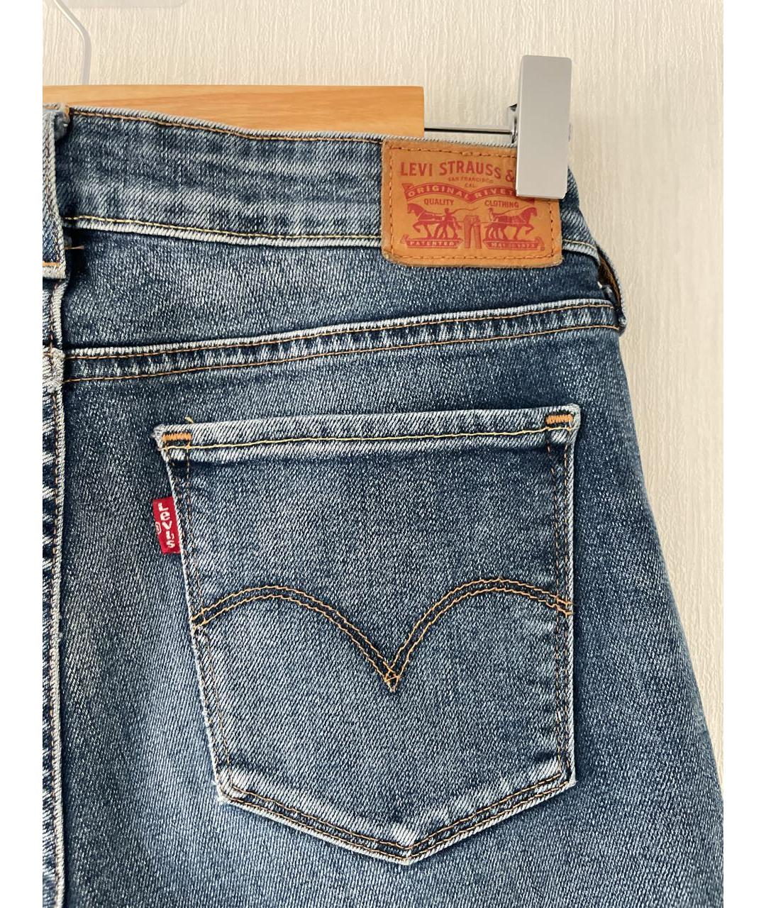 LEVI'S Синие хлопко-полиэстеровые джинсы слим, фото 4