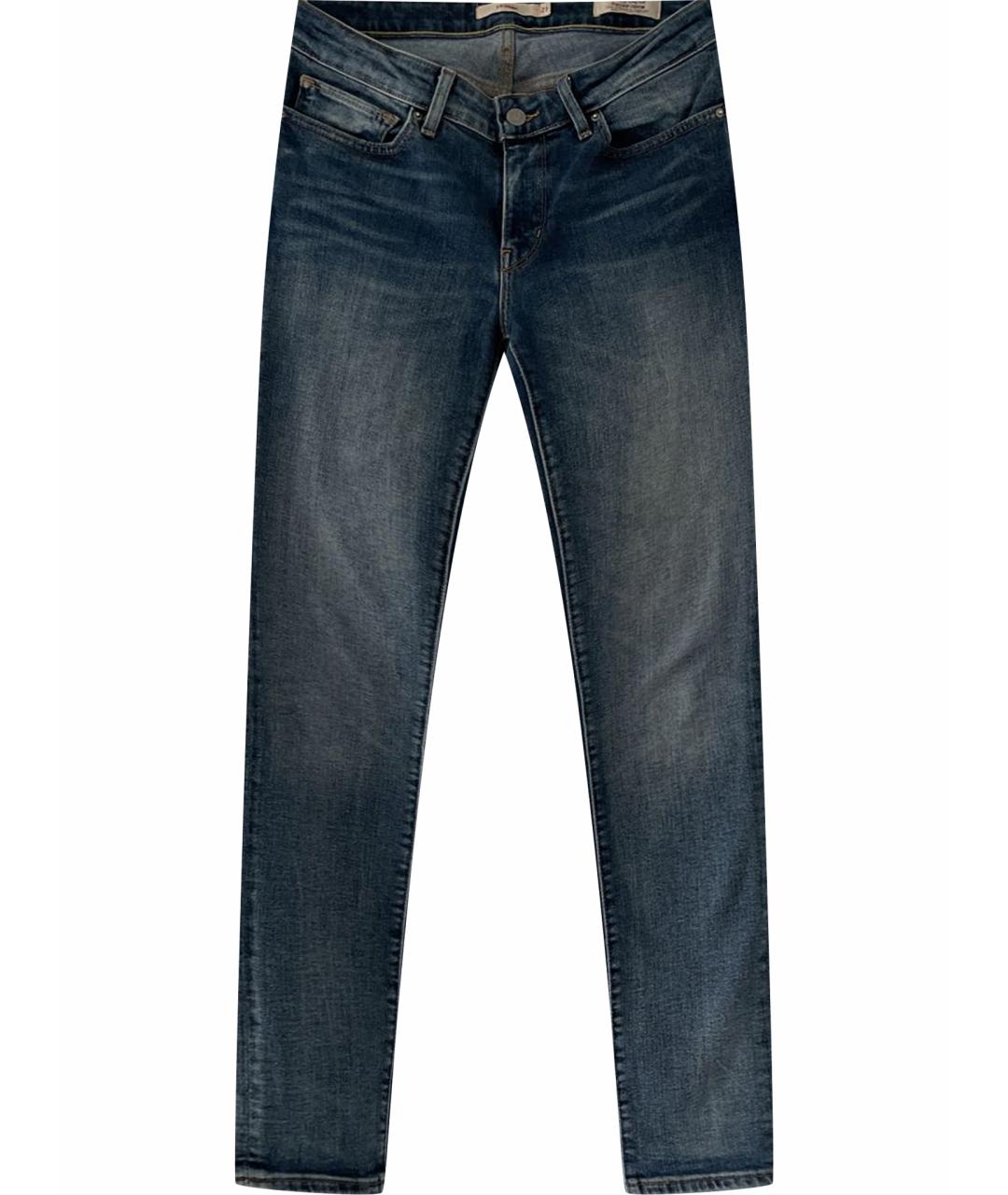 LEVI'S Синие хлопко-полиэстеровые джинсы слим, фото 1
