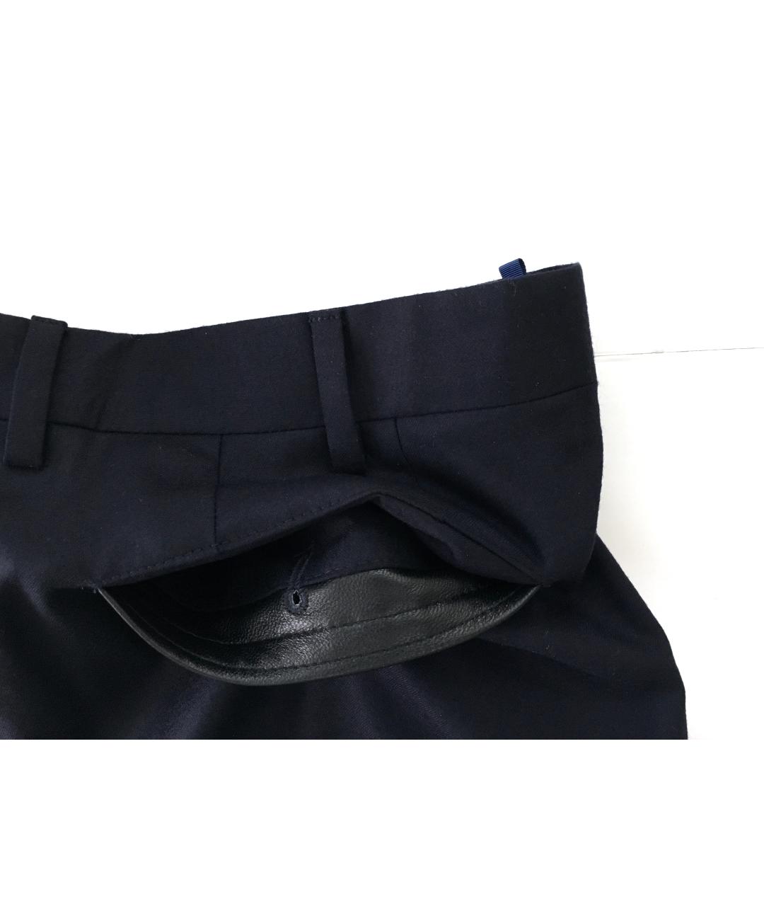 BILANCIONI Темно-синие шерстяные классические брюки, фото 6