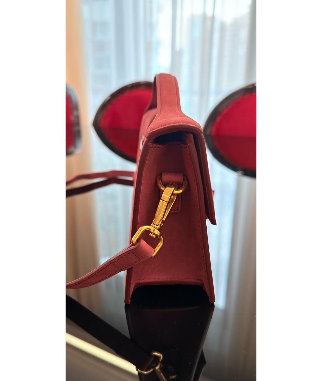 JACQUEMUS Розовая кожаная сумка через плечо, фото 5